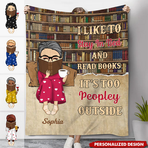 Reading Chibi Just A Girl Who Loves Books - Personalized Flannel Blanket