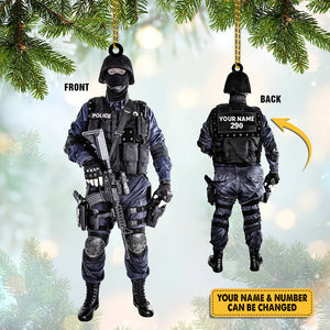 Personalized Gifts For Policeman - Police Shaped Christmas Ornament