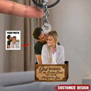 God Blessed - Custom Photo Acrylic Keychain - Gift For Couple