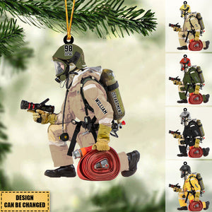 Personalized firemen fully equipped acrylic Ornament-gift for the firemen