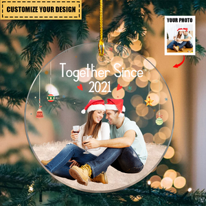 Personalized Circle Acrylic Christmas Ornament Custom Photo-Gift For Couples