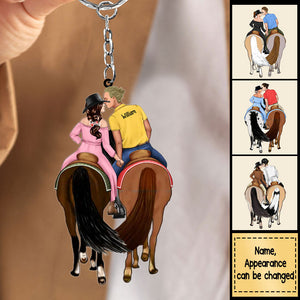 Personalized Keychain For Horse Couples, Horseback Riding Lovers