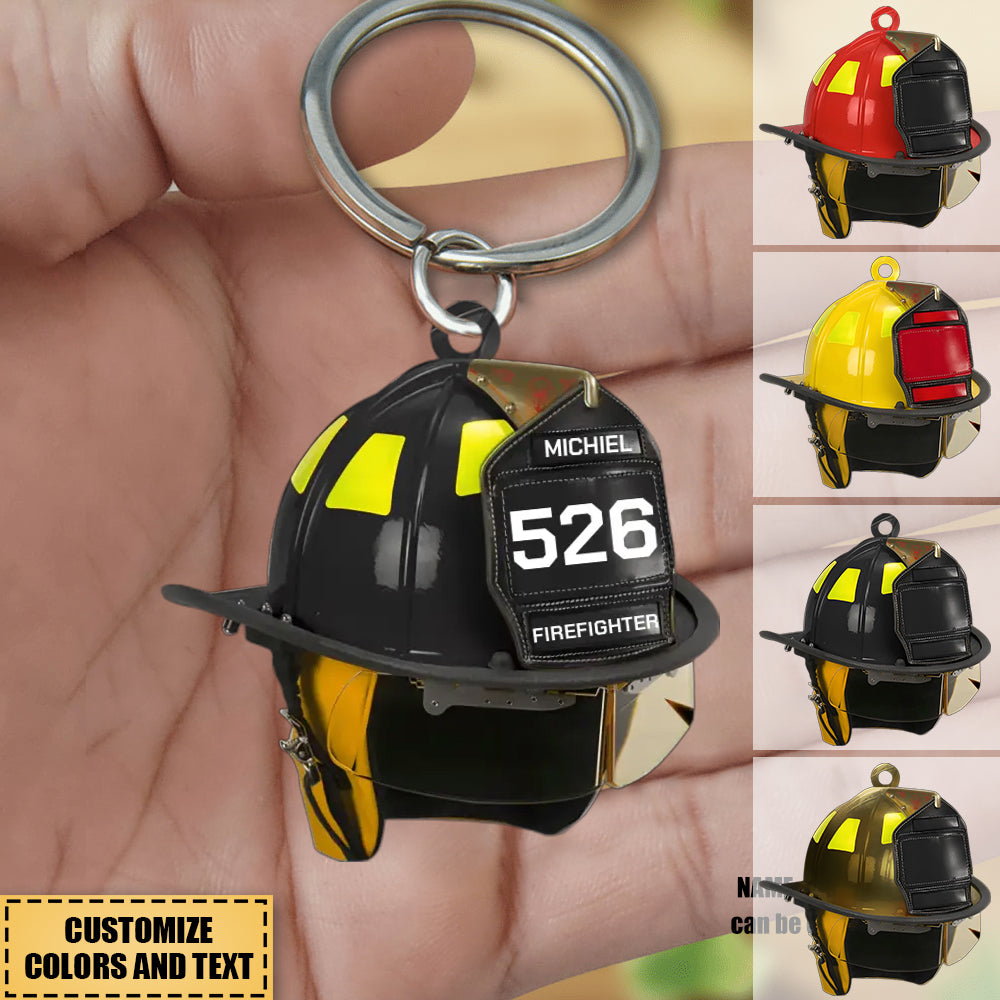 Firefighter's Helmet Personalized Keychain