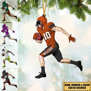 2023 New Release Personalized American Football Player Acrylic Christmas / Car Ornament - Gift For Football Player Football Lovers